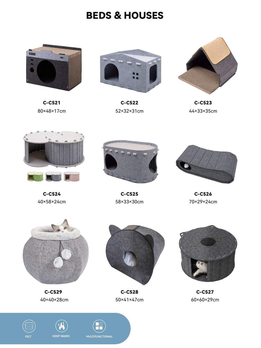 Beds & Houses C-C521 – C-C529 wholesale cat toys | PawMivo