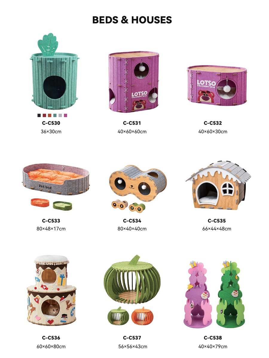Beds & Houses C-C530 – C-C538 wholesale cat toys | PawMivo