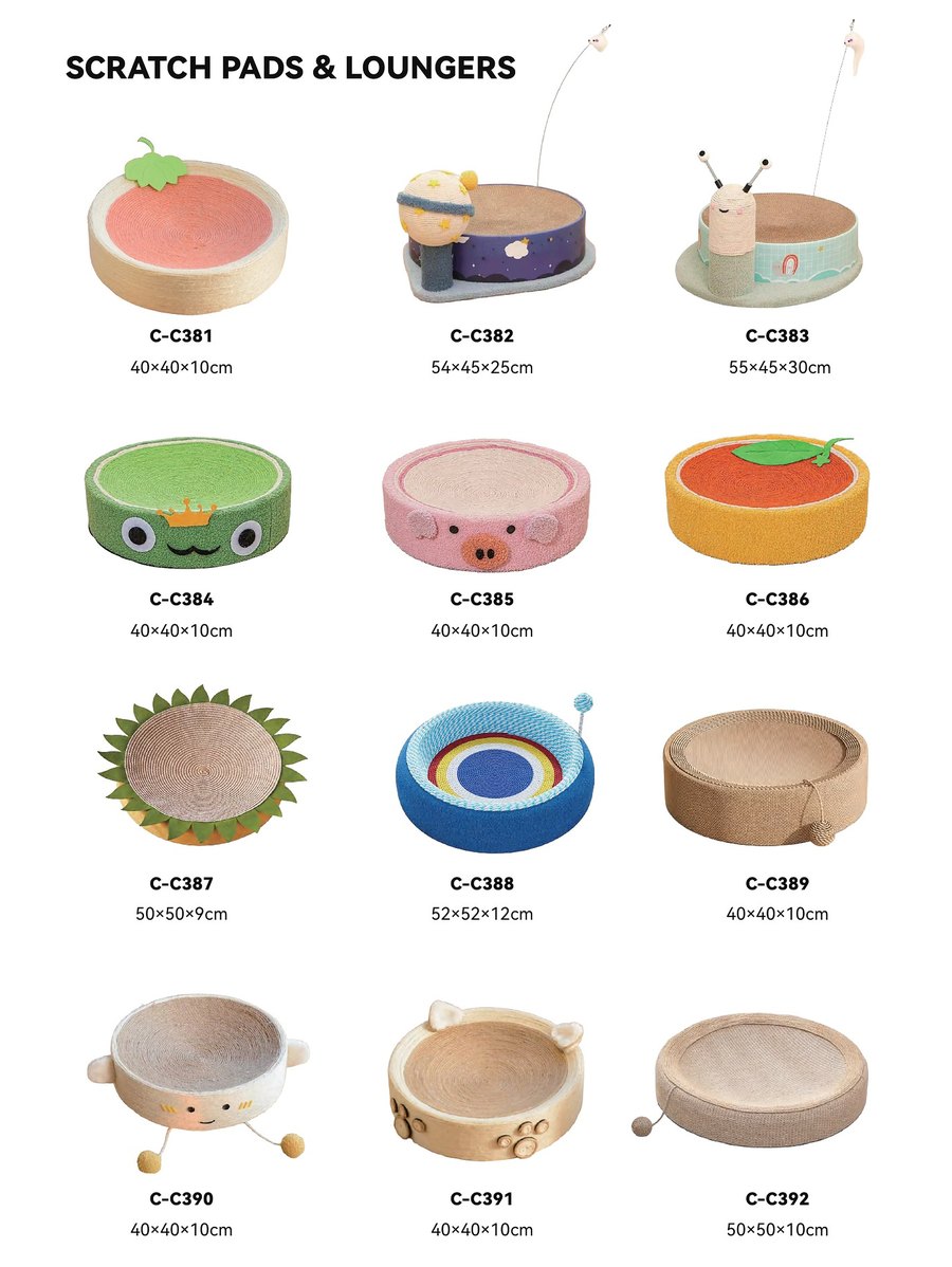Scratch Pads & Loungers C-C381 – C-C392 wholesale cat toys | PawMivo