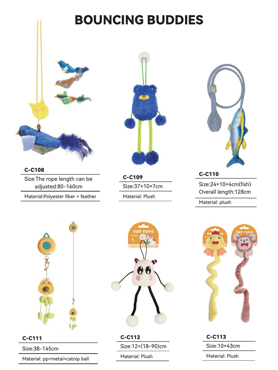 Bouncing Buddies C-C108 – C-C113 wholesale cat toys | PawMivo