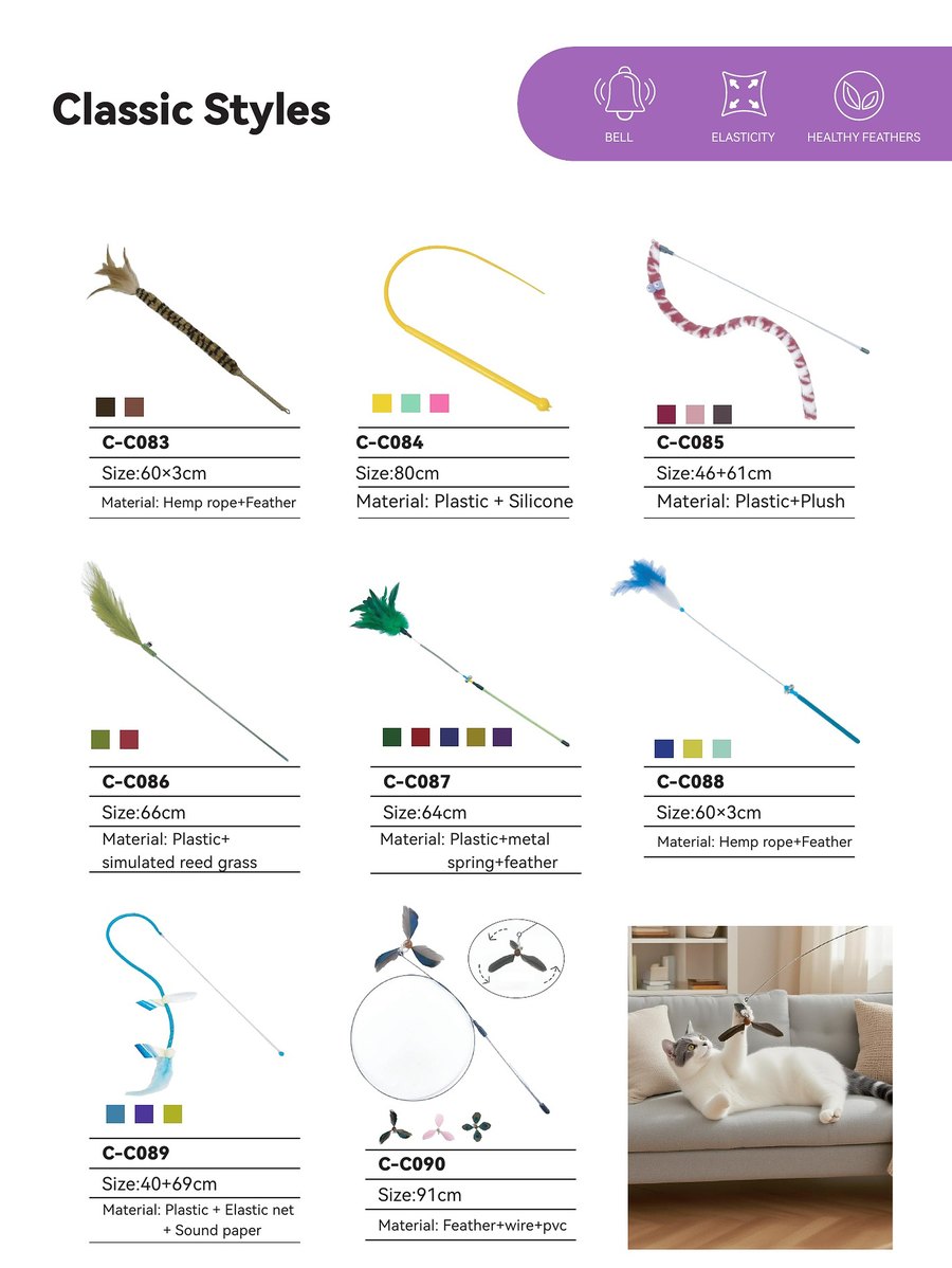 Classic Wands C-C083 – C-C090 wholesale cat toys | PawMivo
