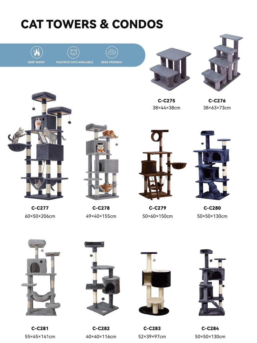 Cat Towers & Condos C-C275 – C-C284 wholesale cat toys | PawMivo