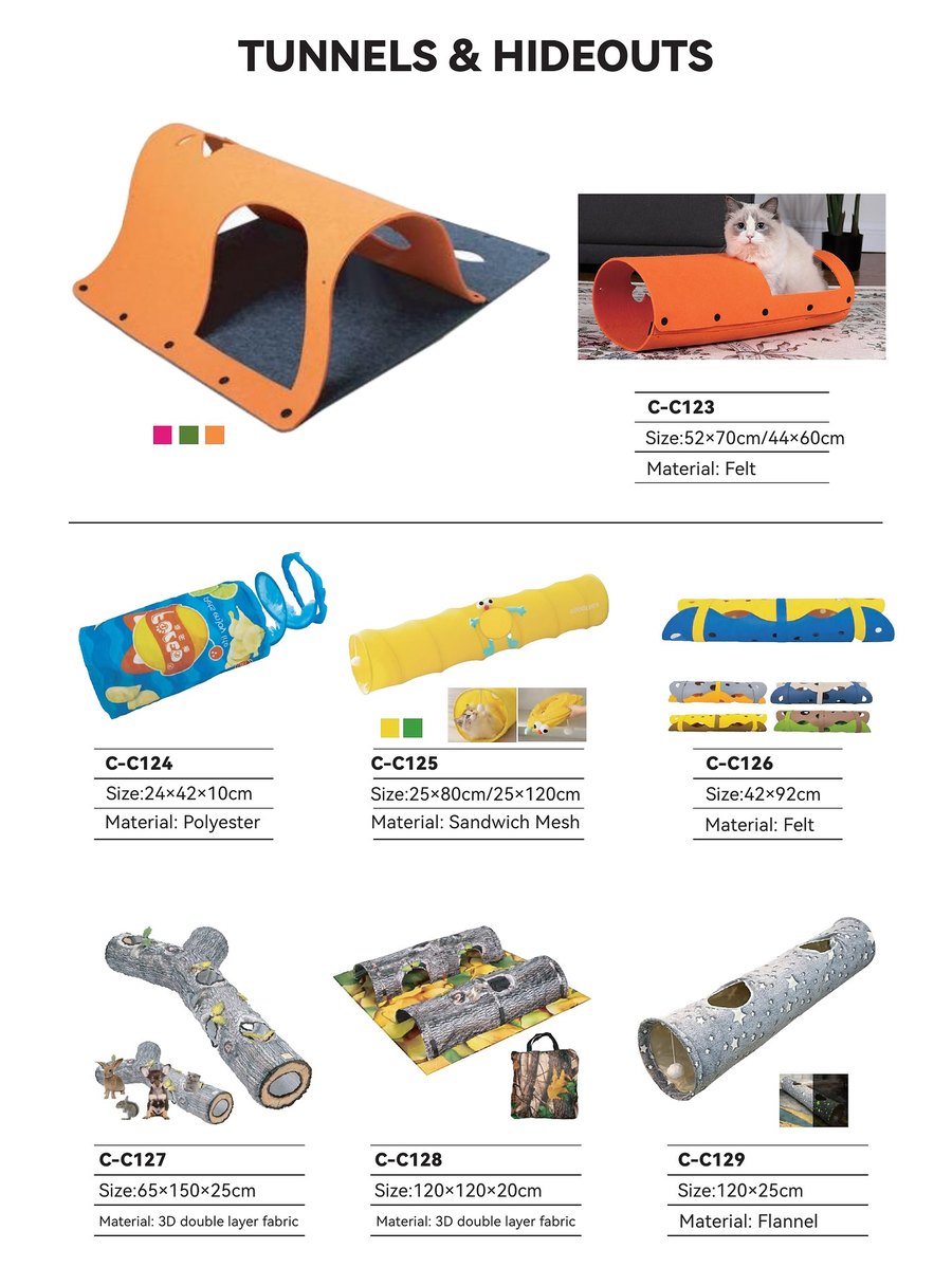 Tunnels & Hideouts C-C123 – C-C129 wholesale cat toys | PawMivo