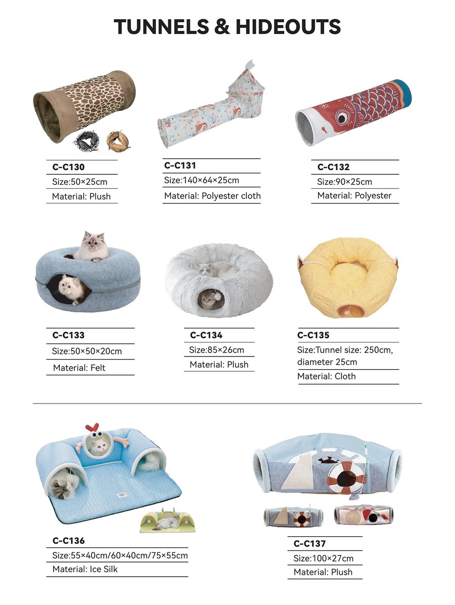 Tunnels & Hideouts C-C130 – C-C137 wholesale cat toys | PawMivo