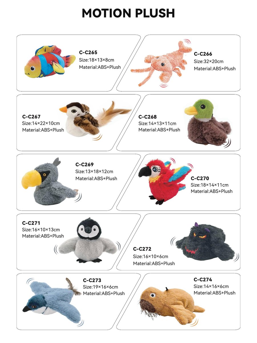 Moving Plush C-C265 – C-C274 wholesale cat toys | PawMivo