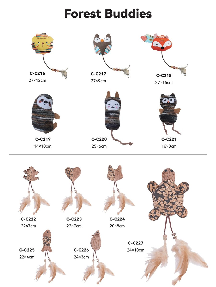 Forest Buddies C-C216 – C-C227 wholesale cat toys | PawMivo
