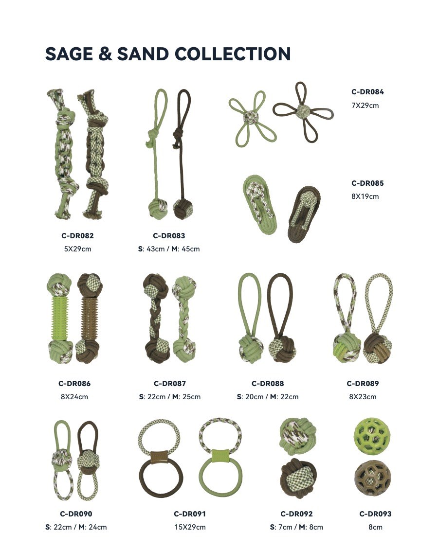 Rope Dog Toy Catalog Wholesale cotton and mixed-texture rope dog toys from PawMivo